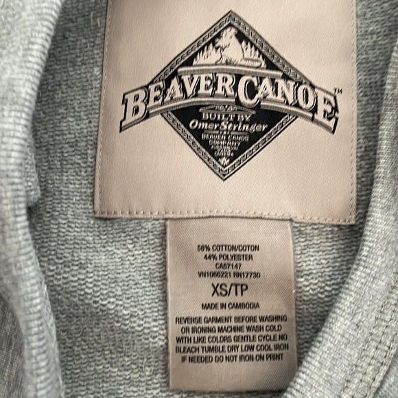 BEAVER Canoe Short Sleeve Sweatshirt Grey Size XS - Picture 6 of 7